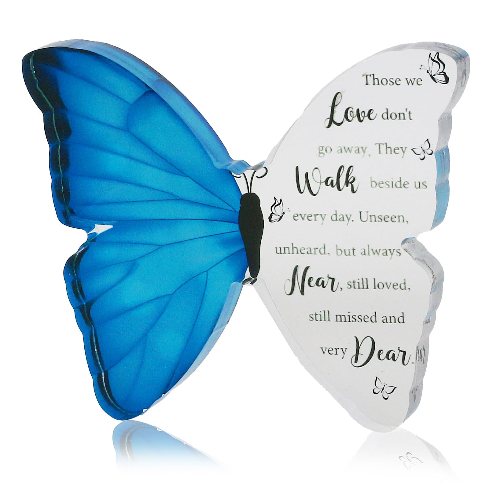 Sympathy Gift Bereavement Gifts Personalised Memorial Gift Butterfly Shaped Acrylic Condolence Table Decorations, Grave Decorations, Remembrance Gifts For Loved One