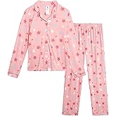 Rene Rofe Girls Pajama Set - 2 Piece Yummy Button Down Girls Sleep Shirt and Pajama Pants Kids Sleepwear Set