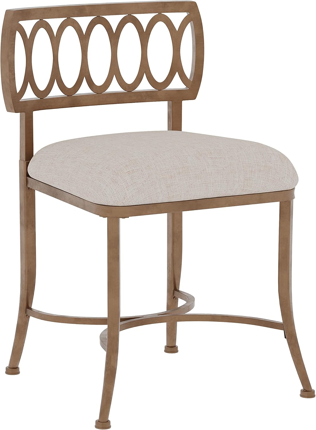 oak benches with backs on Amazon Com Hillsdale Canal Street Metal Vanity Stool Golden Bronze Furniture Decor