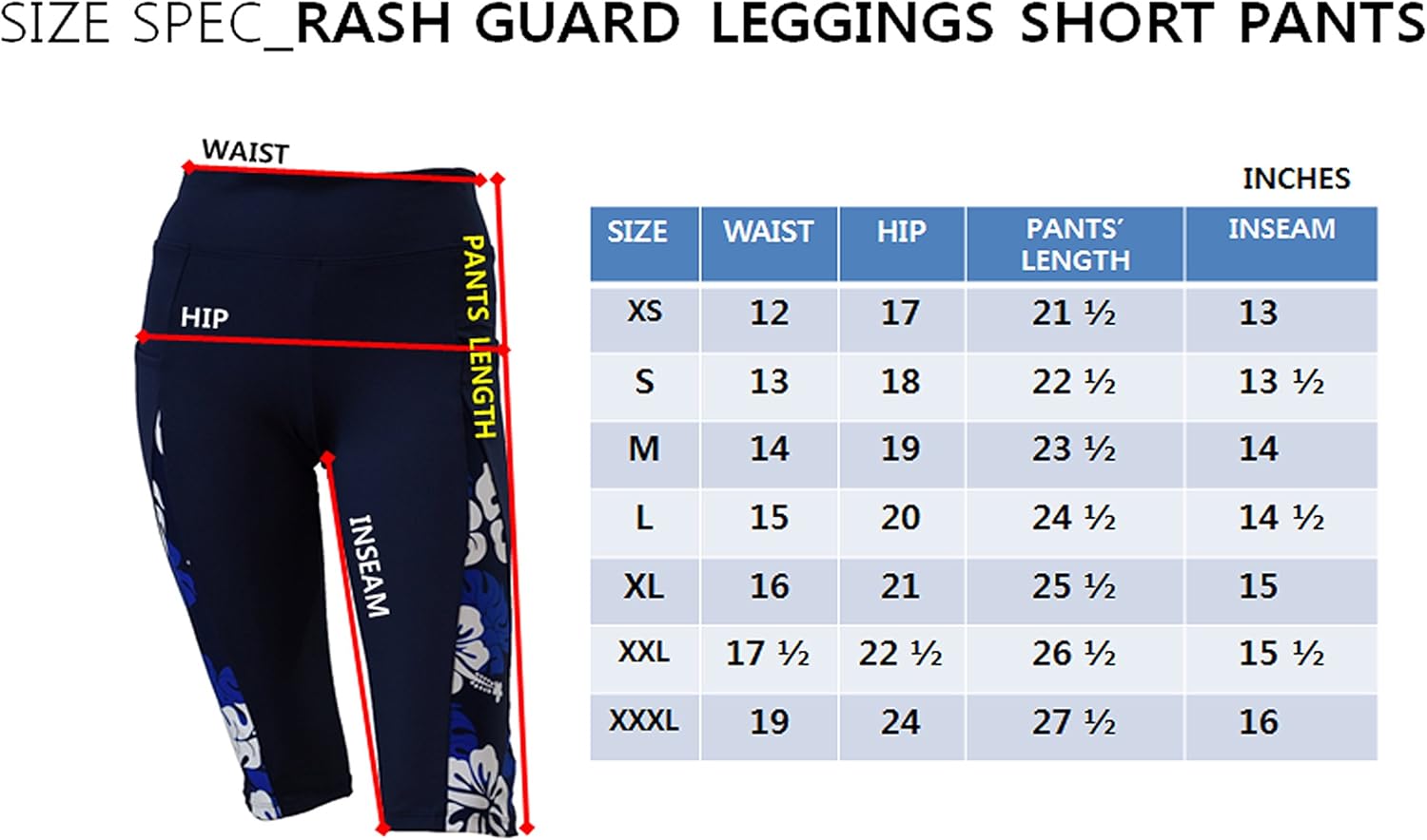 Private Island Women UPF 50+ Beach Shorts Swimsuit Pants Side Pockets Bathing Swim Rash Guard Bottom: Clothing