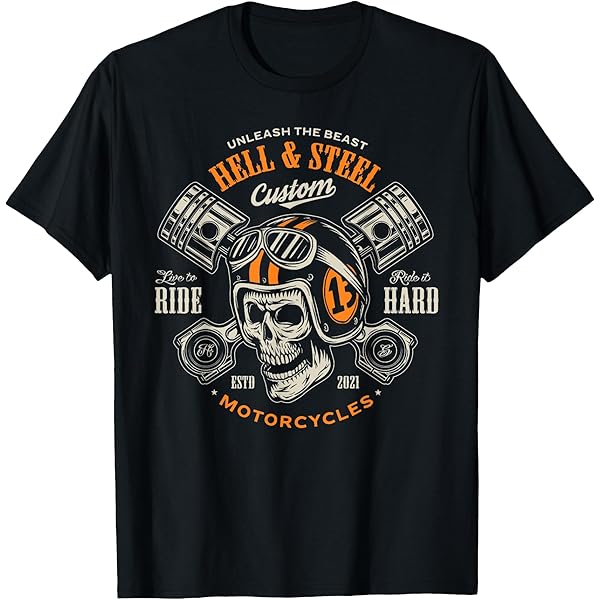 Amazon.com: Retro Vintage American Skull Biker Motorcycle T-Shirt