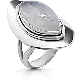 Koral Jewelry Moonstone Vintage Gipsy Ring 925 Sterling Silver Boho Chic US Size 7 8 9 (9)