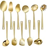 Lazycorner Cooking Utensil Set 11 Pcs Stainless Steel Kitchen Utensils Set Wok Utensils Kitchen Tool Set Spatula Set Heat Resistant Metal Kitchen Tools Ergonomic HandleEasy to Clean Dishwasher Safe