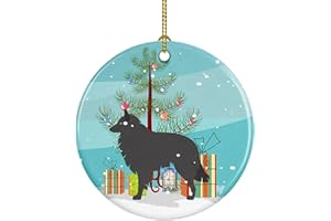 Caroline's Treasures Groenendael Belgian Shepherd Christmas Ceramic Ornament Christmas Tree Hanging Decorations for Home Christmas Holiday, Party, Gift, 3 in, Multicolor