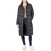 Amazon Essentials Women's Lightweight Full-Zip Water-Resistant Long Cocoon Puffer Winter Coat, Stand Collar, Insulated
