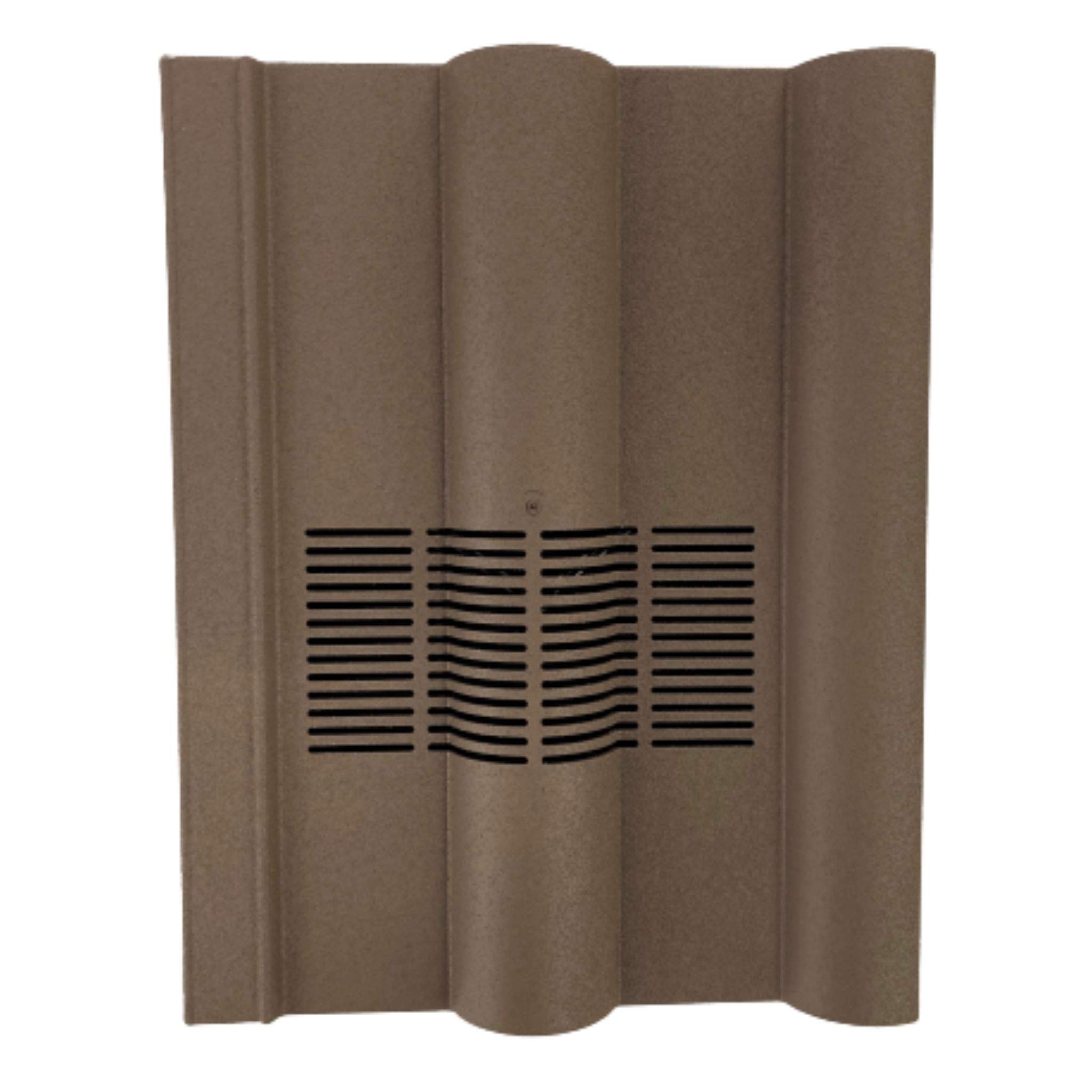 Beddoes Products Inline Double Roman Vent Tile for Roof Ventilation (Brown - Granular/Sanded)