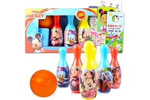 Disney Mickey Mouse Toys and Games Set - Bundle Mickey Mouse Bowling Set Mickey Games for Toddlers Kids | Mickey Mouse Merchandise