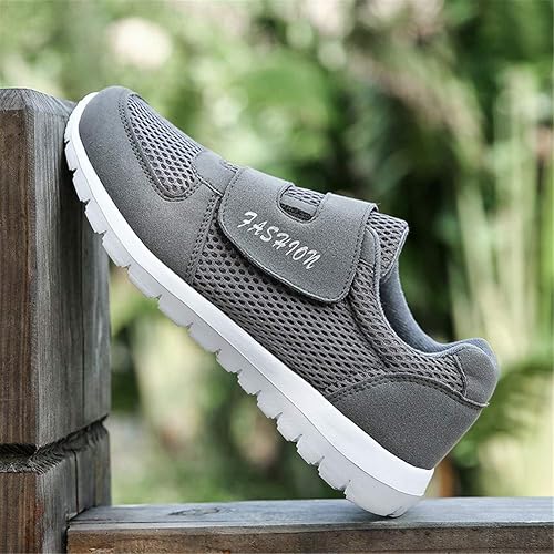 LEADER SHOW Men's Casual Comfort Walking Shoes Ultralight Flats Non-Slip  Hook Loop Fashion Sneakers G