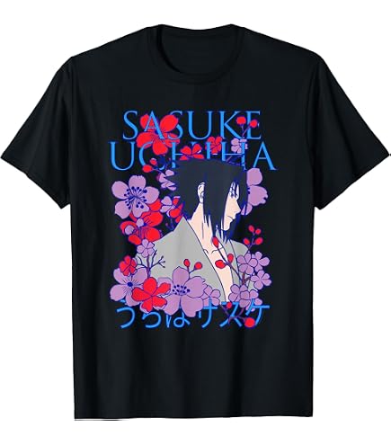 Amazon.com: Naruto Shippuden Sasuke with Sharingan Anime T-Shirt