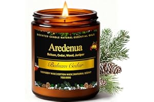 AREDENUA Balsam Cedar Candle | Christmas Scented Candle - Long Lasting Christmas Tree Pine Scent, Winter Holiday Candles - 7 oz Soy Candles Home Scented, Xmas Holiday Gift for Men & Women