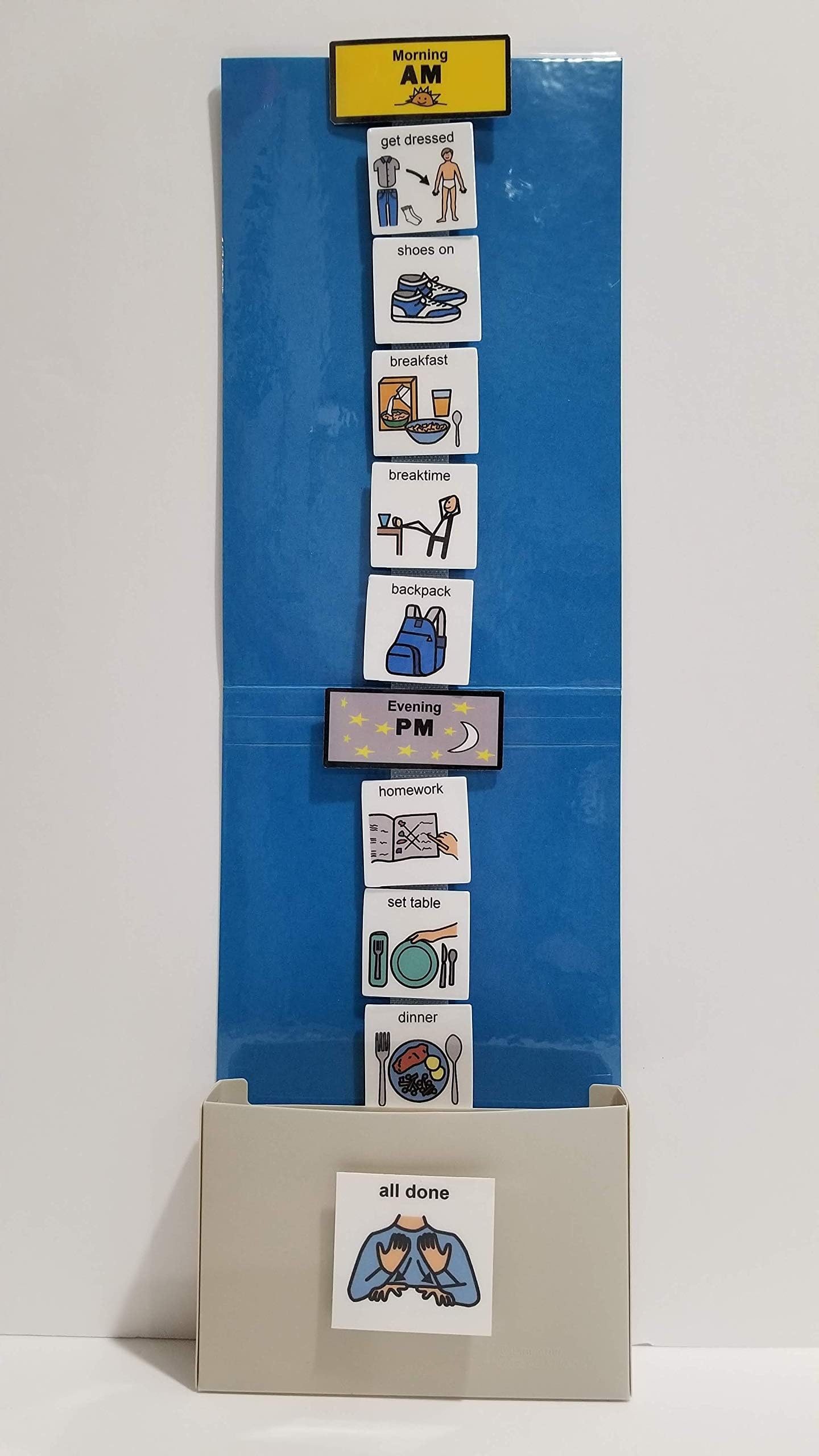 Boy Gender Daily home Visual Schedule Kit -Great Behavior Tool for any Children to learn Independence and Structure -30 Activity Home Visual Themed Photo Cards.