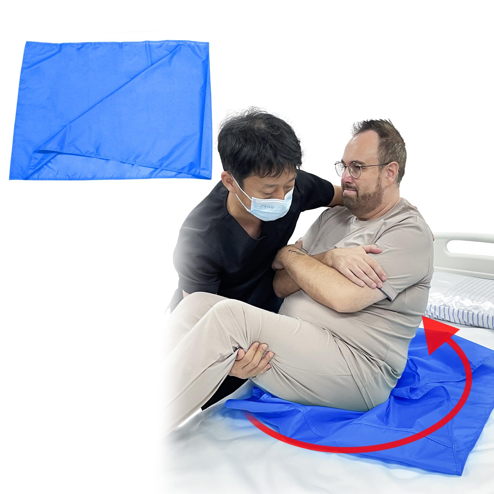 Transfer Slide Sheet in-Bed Transfer and Repositioning Easy Apply and Use (Blue-Tubular 28 * 39 Inches)