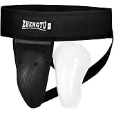 ZHENGTU Groin Protector Cup Men, Boys Youth | TPE shell with silicone cushioning, for boxing kickboxing MMA, Muay Thai, karate, BJJ, soccer, baseball, removable cup