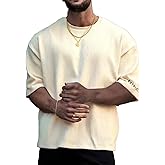 Verdusa Oversized Tshirts for Men Drop Shoulder Summer Baggy Shirts Cropped Tops Fashion Streetwear T Shirts