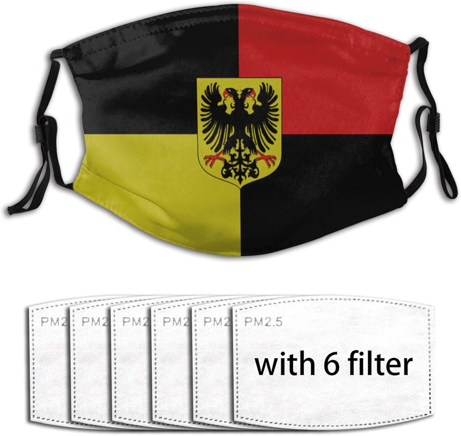 Flag of Germany6 Face Mask is Unisex, with A Reusable and Washable