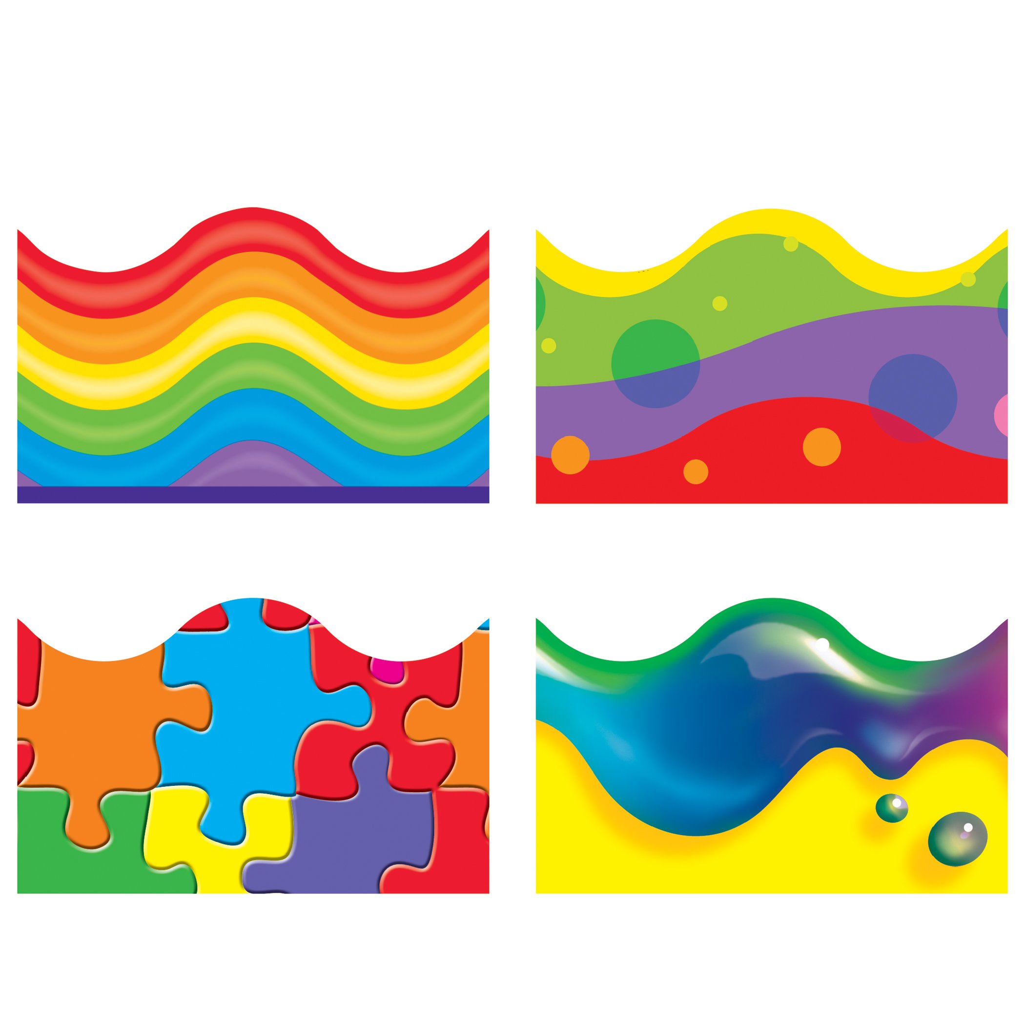 Classroom Trimmers Notice Board Display Borders Variety Pack Colour