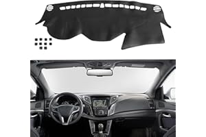 SecosAutoparts Black line Leather Dashboard Dash Cover Pretector Mat Compatible with Hyundai Sonata 2011 2012 2013 2014