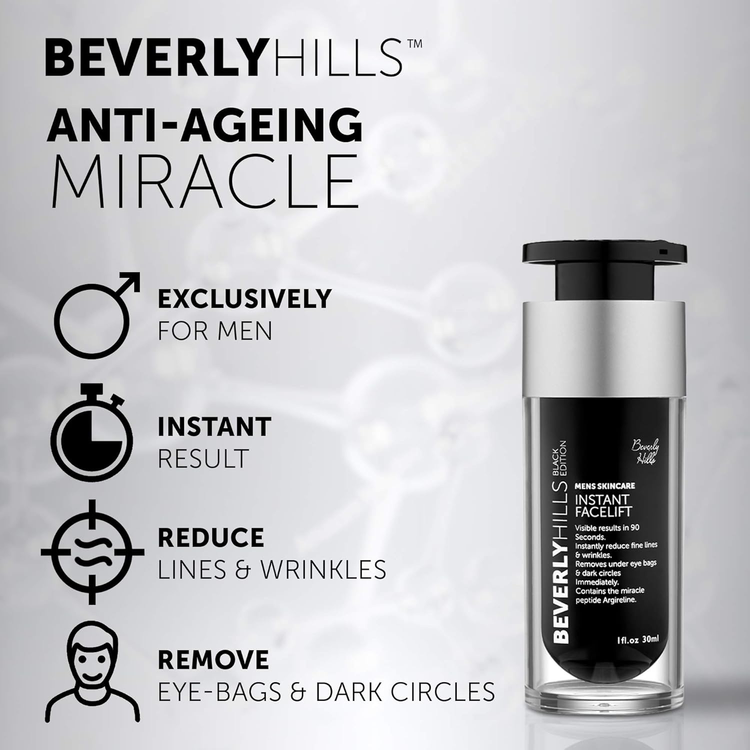 Beverly Hills Men's Instant Facelift & Eye Tuck Serum, 30 ml (Pack of 1) - Image 4