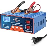 Car Battery Charger 12V 24V, Heavy Duty 6AH~105AH - 12 Volt Battery Charger with Auto/Manual Modes for Motorcycle, Marine