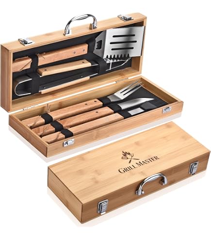 Amazon.com : Mr. Bar-B-Q 5-Piece Rosewood BBQ Tool Set in Gift Box