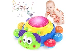 Yerloa Baby Crawling Toys 6 to 12 Months Ladybug Tummy Time Development Learning Toys for Infants 0-3-6 7 8 9 10 12 to 18 Months Educational Musical Light up Toys 1 Year Old Girl Boy Toddle Gifts