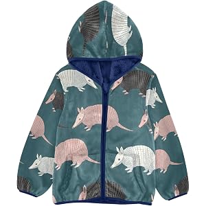 SLHKPNS Toddler Fleece Jacket Girl Boys Hooded Coat Zip-up 3-10T | Fleece Jacket Warm Outwear
