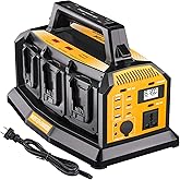 Adisipsoarin 1200W Power Inverter & 6A Rapid Charger for DeWalt 20V Battery – 6-Port DC to AC 120V Converter, 3 USB-A + 3 USB-C, 300lm LED Light for Camping, Travel, Emergencies(Battery not Included)