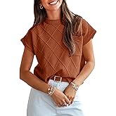 Saodimallsu Women's Mock Neck Cap Sleeve Sweater Vest
