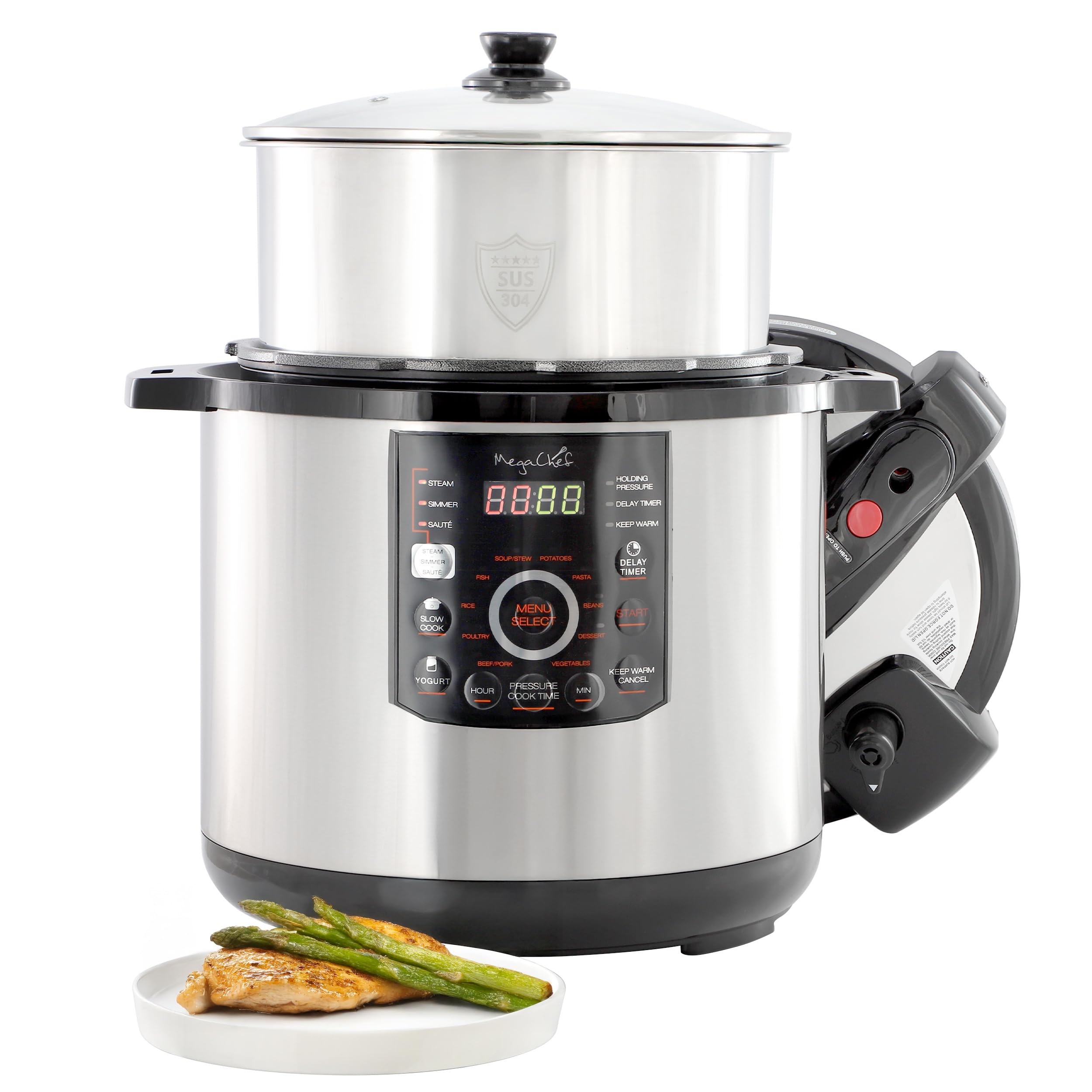 Photo 1 of **It was connected and turned on, but it takes the necessary time to know if it works at 100%**It is used and is missing parts, so it is not known if it works at 100%.*** 12 Quart Electric Digital Pressure Cooker, Multi-Cooker with 15 Preset Cooking Funct