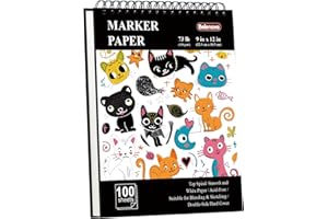 Belenova 9" x 12" Marker Paper Pad, 100 Sheets Bleedproof Sketchbook for Alcohol Markers - 73lb/120gsm Art Supplies for Drawing & Coloring (Kids/Adults).