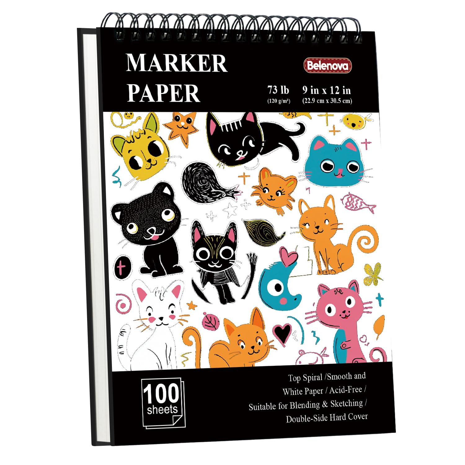 Photo 1 of ***FACTORY SEALED***Belenova 9" x 12" Marker Paper Pad, 100 Sheets Bleedproof Sketchbook for Alcohol Markers - 73lb/120gsm Art Supplies for Drawing & Coloring (Kids/Adults).
