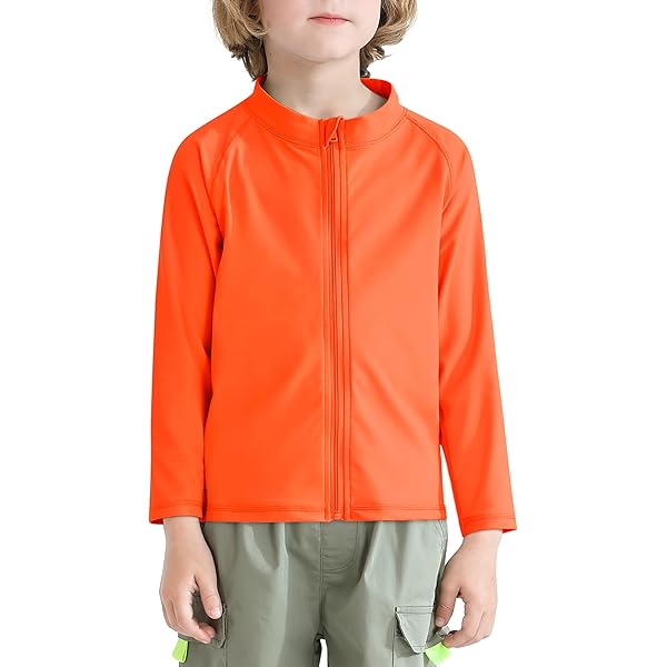 Kids UPF 50+ Sun Protection Jacket - Quick Dry, Lightweight Rash Guard With Full Zip | Toddler Boys & Girls
