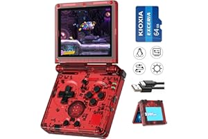 AIVUIDBS RG35XXSP Flip Portable Retro Handheld Game Console,RG35XXSP 3.5 Inch IPS Screen Linux System with 64G TF Card Pre-Installed 5532 Games,Clamshell Games Consoles Supports 5G WiFi Bluetooth HDMI xxsp