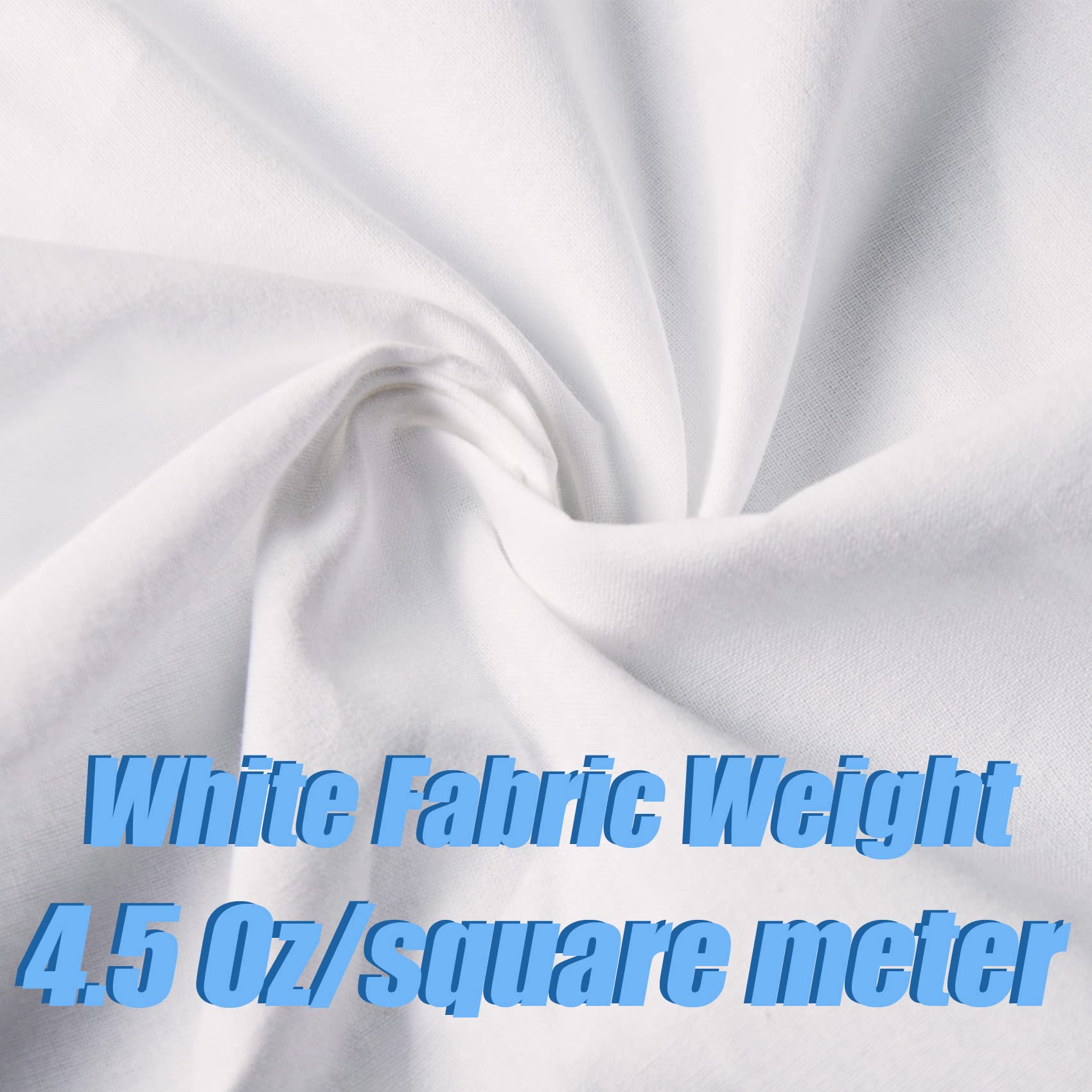 2 Yard White Cotton Fabric,Natural Cotton Poplin Fabric by The Yard, 59 Inches Wide 100% Cotton Fabric,Soft Embroidery Muslin Quilting Material for Sewing Material Apparel Cloth