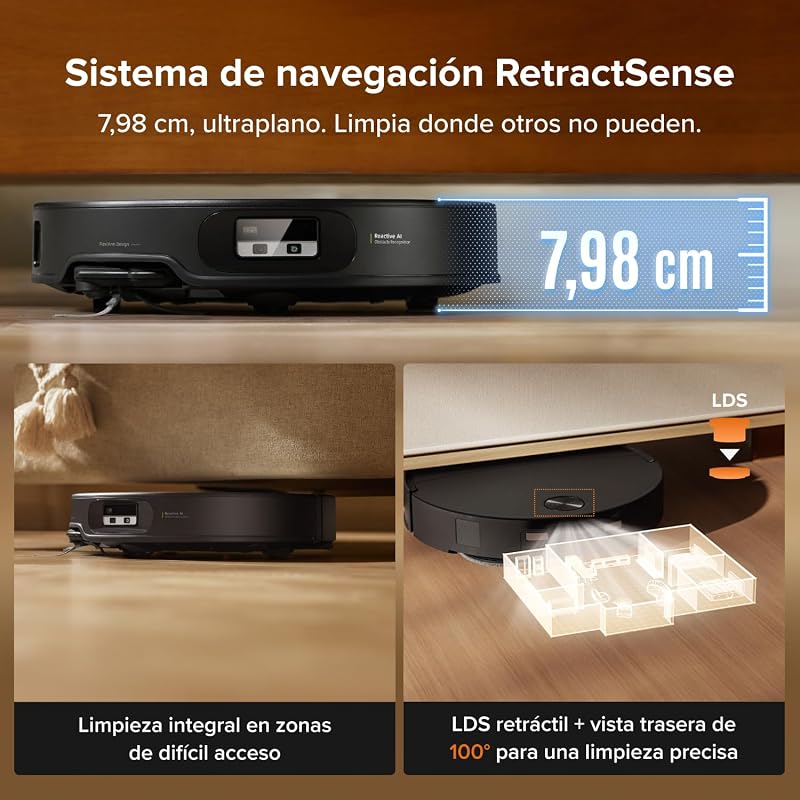 Qrevo Edge 2 Robot Aspirador Succión Extrema de 25000 Pa, Negro