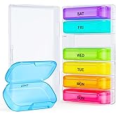 ZIKEE Weekly Pill Organizer with Large Individual Containers, BPA-Free | Portable Pill Box 7 Day for Pocket, Purse, Weekly Pill Case, Pill Container for Medication, Vitamin, Fish Oil, Supplement