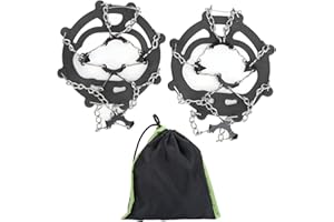 8 - Tooth Crampons Foot Cover, Ice Climbing Crampons, High Elastic TPE Rubber with Steel Chain and Steel Claw, Durable Snow G