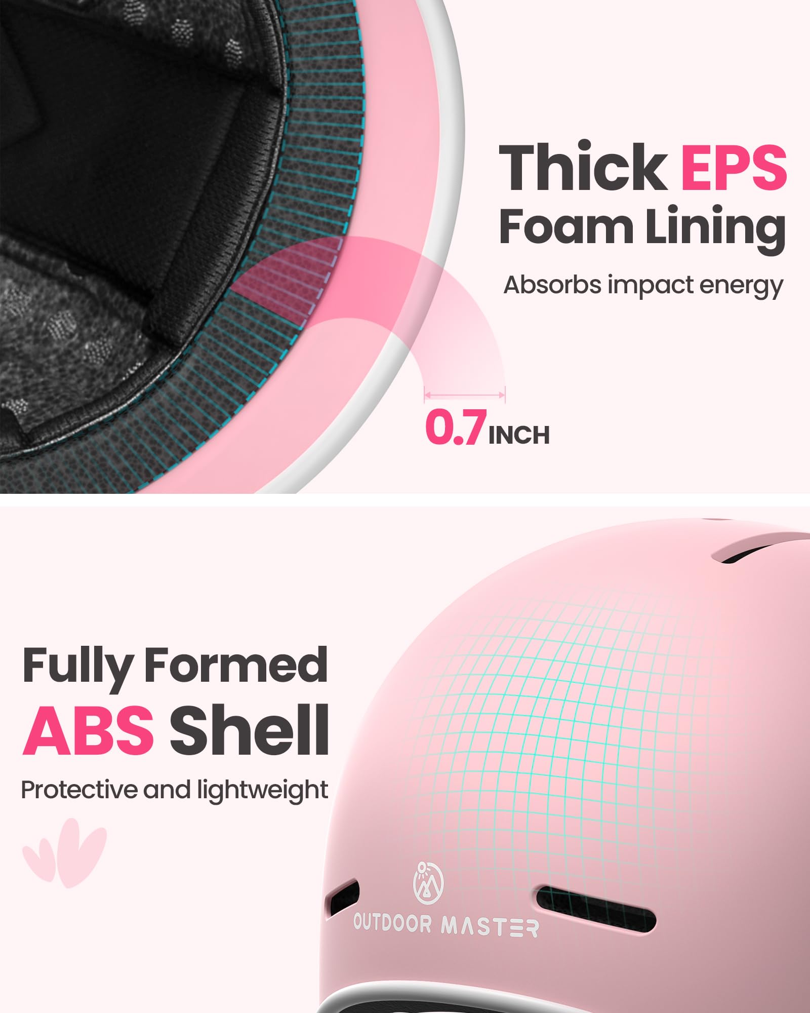 OutdoorMaster Toddler Helmet, Toddler Bike Helmet, Bike Helmet for Youth Boys & Girls, Kids Helmet with Visor, Dial Fit Adjustment Ventilation Multi-Sport Helmet for Bicycle Skate Scooter Longboard