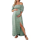 Floral Maternity Dress Square Neck Puff Sleeve Smocked Boho Photoshoot Baby Shower Pregnancy Dresses