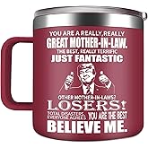 TIKMODERN Mother-in-Law Mug Gifts for Step Mom on Mothers Day - Great Mother-in-Law Stylish 14oz Stainless Steel Coffee Mug - Christmas Birthday Present for Step Moms