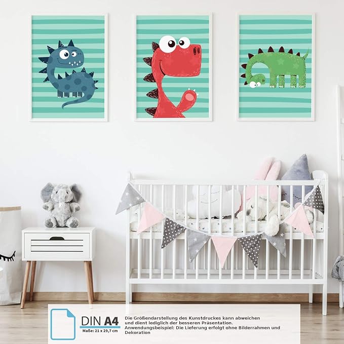 Pandawal Lot De 3 Ou 4 Tableaux Muraux Pour Chambre Denfant Chambre De Bebe Ou Garcon Format Bebe Puericulture La Chambre De Bebe