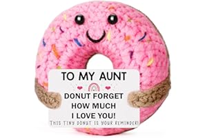 BuiltFit Gifts for Aunt from Niece Women - to My Aunt, Crochet Donut Best Cool Aunts Auntie Gift from Nephew Birthday Mothers Day Funny Gag Christmas Stocking Stuffers Xmas Holiday Presents