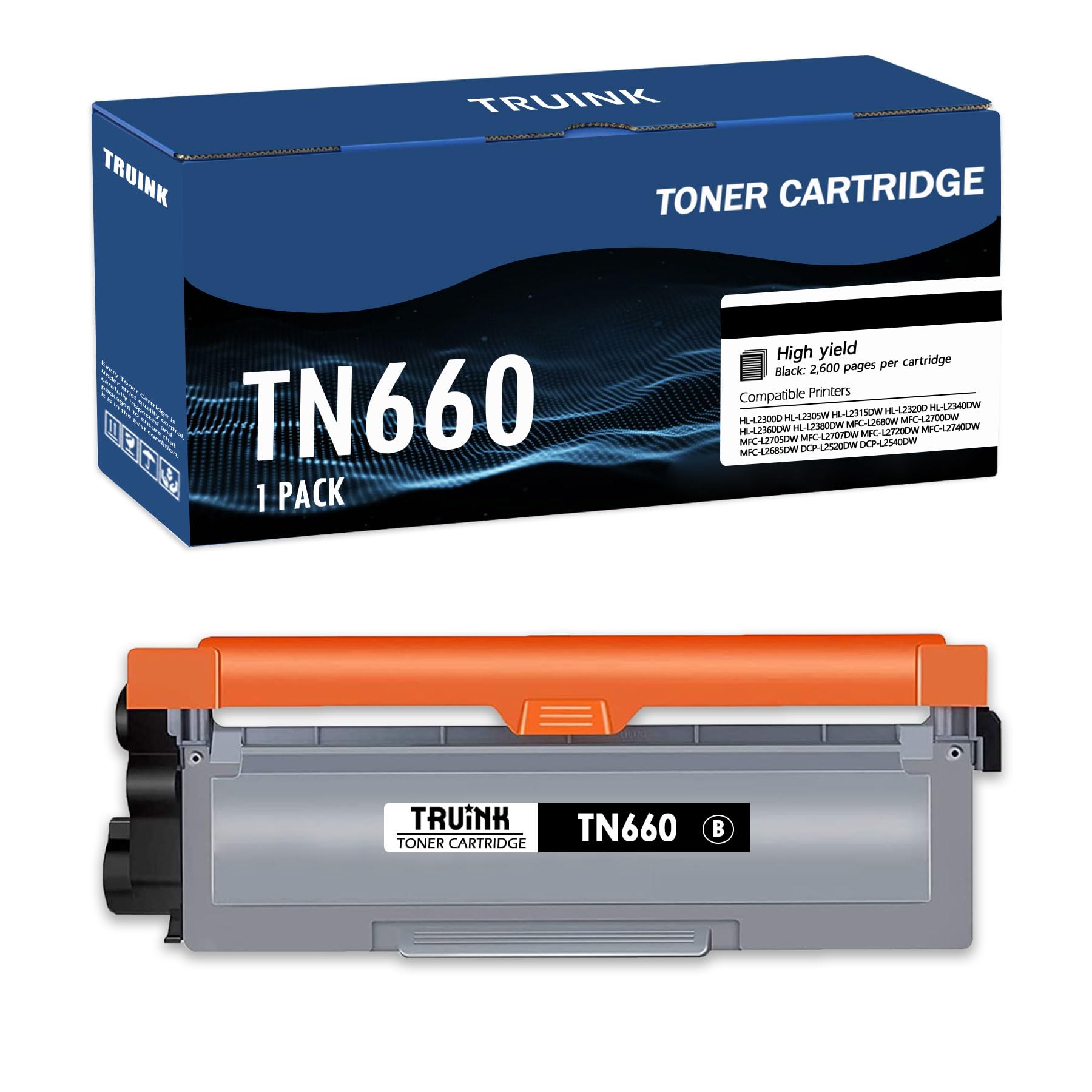 Photo 1 of TN660 Toner Cartridge Replacement for Brother TN660 TN-660 High Yield Toner Compatible with Brother HL-L2300D HL-L2305W MFC-L2680W MFC-L2700DW DCP-L2520DW DCP-L2540DW Printer (Black, 1 Pack)