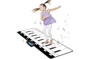 M SANMERSEN Piano Mat, Kids Musical Mat Floor Piano Keyboard Mat with 8 Instruments Sounds Music Dance Touch Play Mat, Early Educational Toys Birthday Gifts for 1 2 3 4 5 Year Old Boys Girls