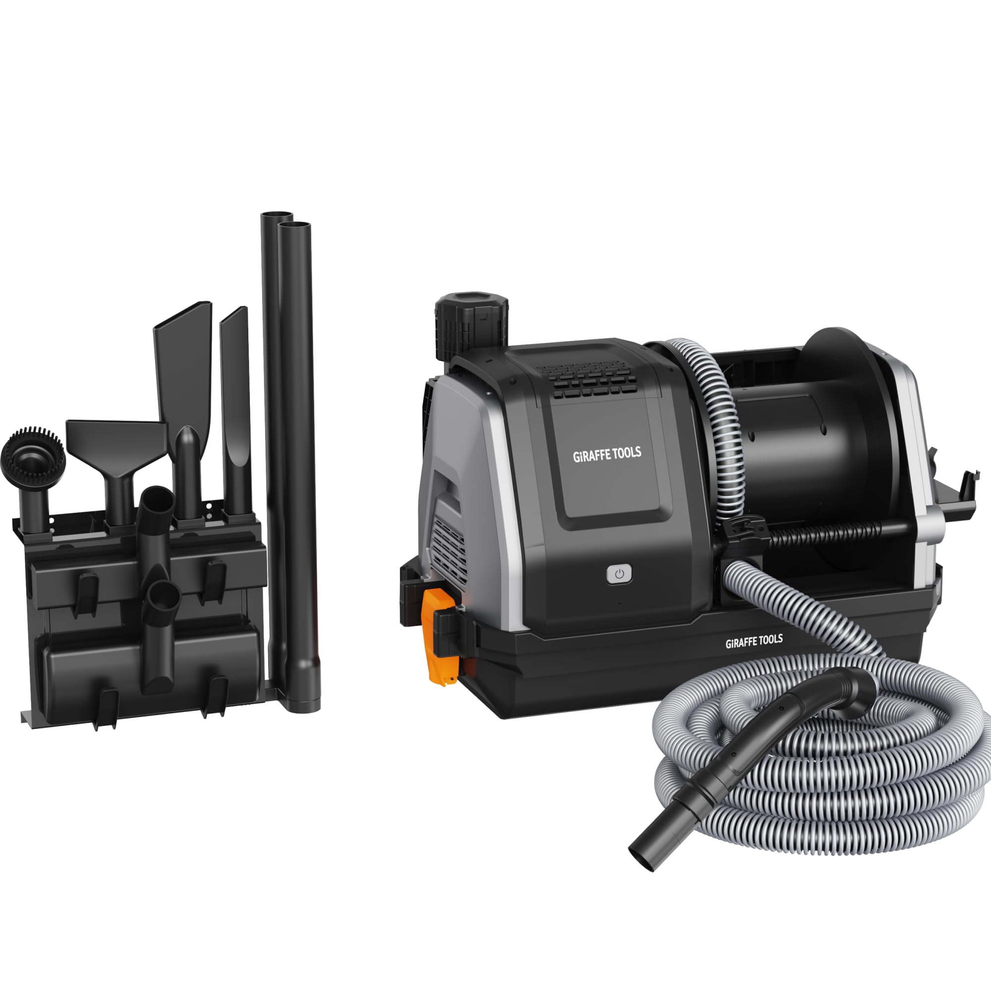 Photo 1 of **USED**Giraffe Tools Grandstorm Retractable Vacuum Cleaner with 30 FT Hose Wall Mounted, Wet Dry Vacuum Cleaner with 6 Nozzles for Car Detailing Normal Version, Grey ?No Remote Control Function?