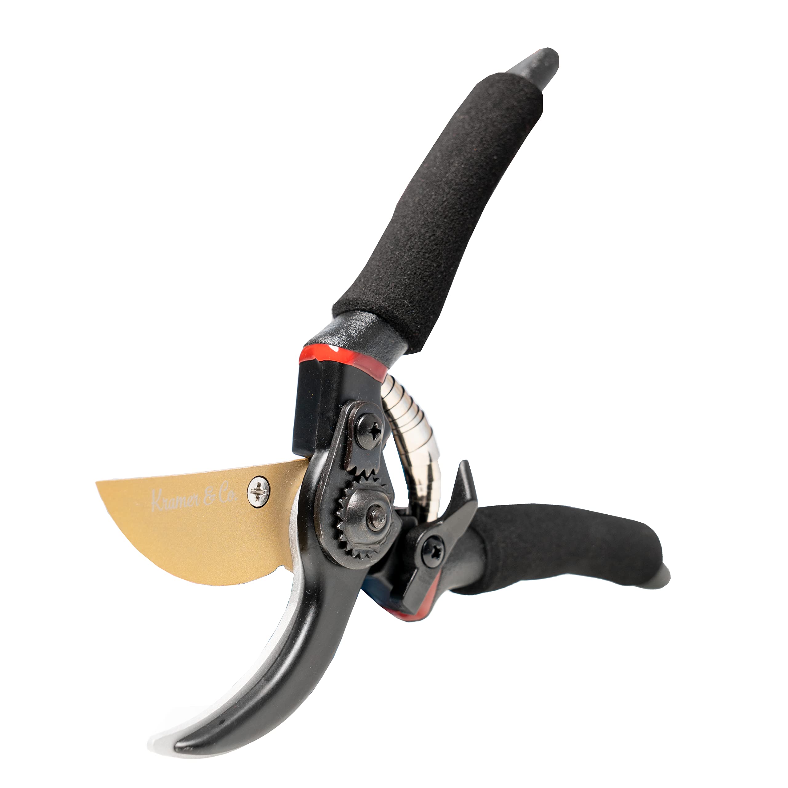 Kramer&Co. Gardening Secateurs with Ergonomic Anti-Slip Handle, Gardening Pruning Scissors, Bypass Pruning Secateurs for Trimming & Hedge Shears Cutting - Garden Tools - Black