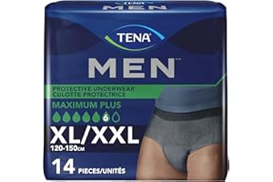 TENA Men Incontinence Underwear, Super Plus Absorbency, Comfortable Fit, Disposable, Large/X-Large (L/XL), 14 Count