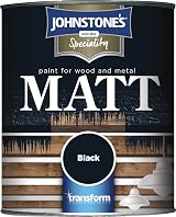 Johnstone's Matt Paint for Wood and Metal Black 0.25L
