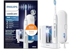 Philips Sonicare Expertclean 7700 Rechargeable Electric Toothbrush With Bluetooth & UV Sanitizer, Hx9630/16, White, 1 Count