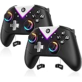 Dinosoo RGB Wireless Controller for Nintendo Switch 2/1 Lite/OLED, PC Bluetooth Games Controller, Turbo, Macro, 6 Gyro Axis, 4 Vibration Motors, Screenshot - 2 Pack